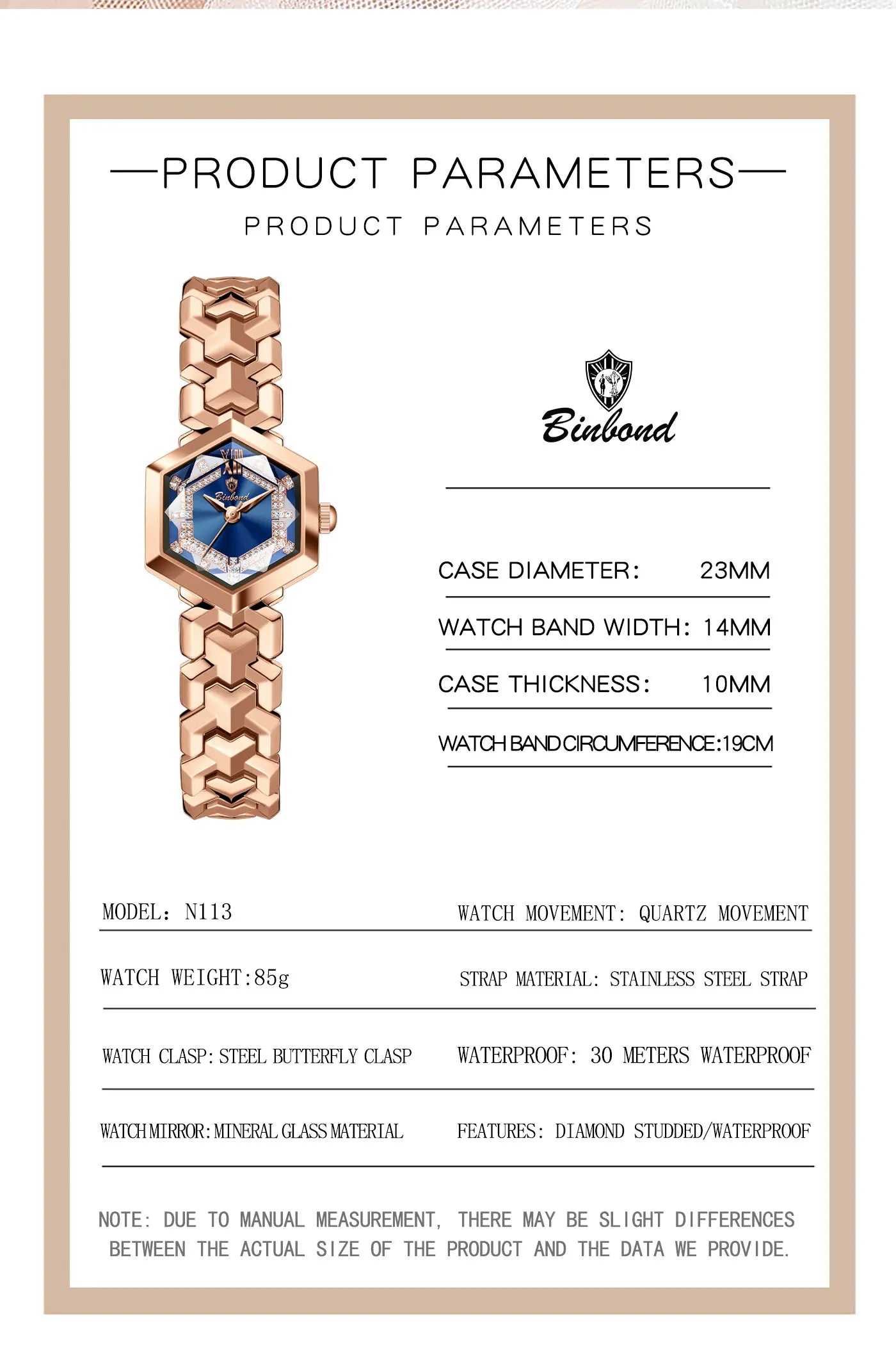 BINBOND Top Brand Elegant Women's Watches Fashion Rhombus Mirror Ladies Wristwatch Waterproof Diamond Dial Original Quartz Watch
