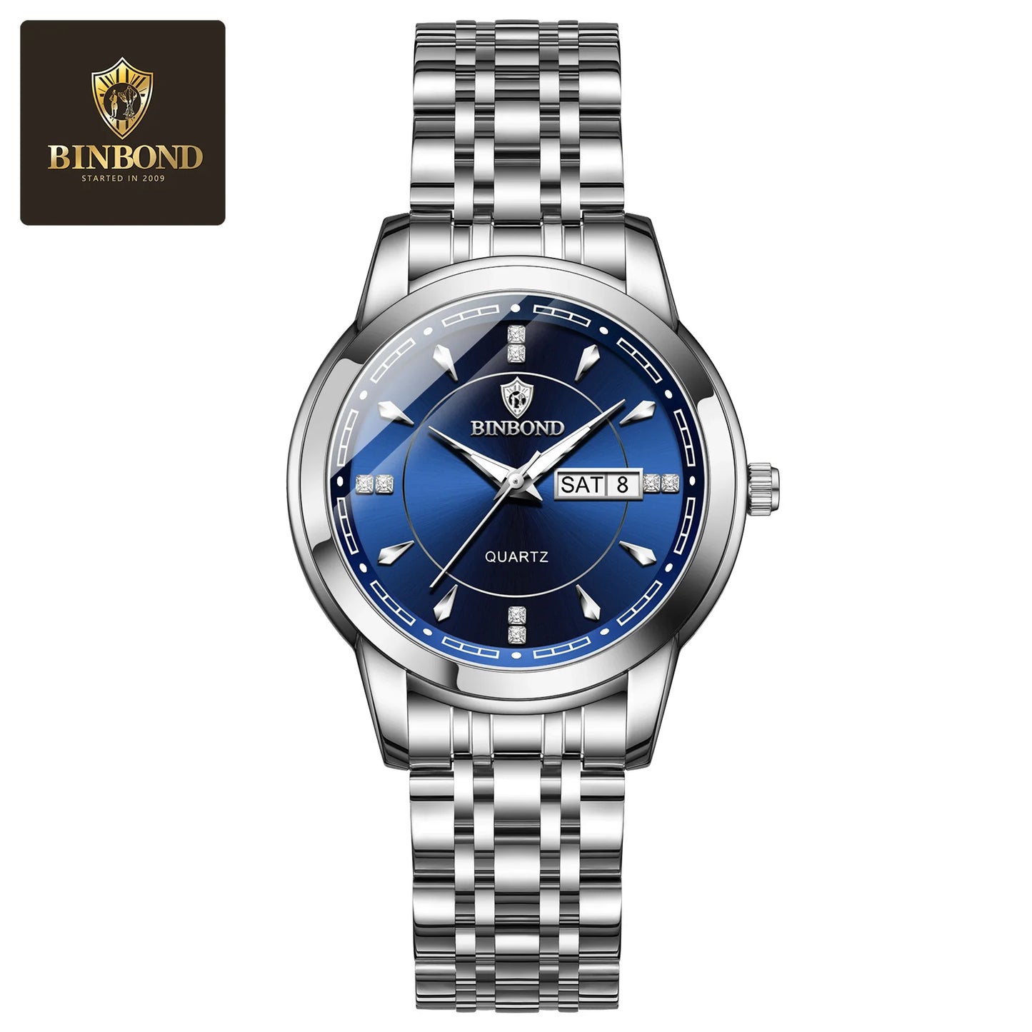 BINBOND Original Brand Ladies New Quartz Wristwatch Luxury Stainless Steel Waterproof Women's Watch Fashion Luminous Ms Watches