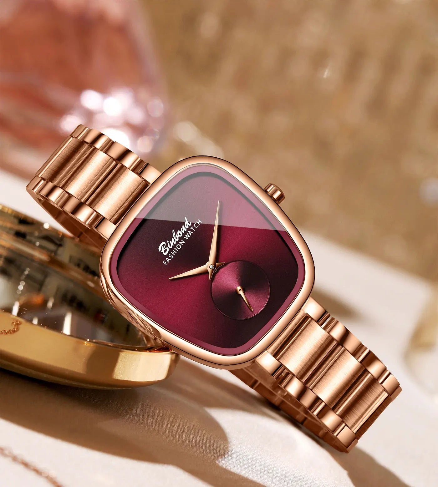 BINBOND Luxury Brand Fashion Ladies' Watch Waterproof Stainless Steel Women's Watch Simple High Quality Quartz Watches for Woman