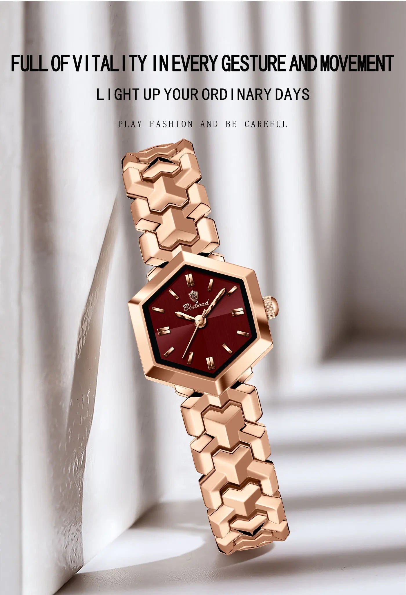BONBOND Hot-selling Fashion New Ladies' Watch Waterproof Leisure Sports Trend Elegant Women's Quartz Wristwatch Relógio senhora