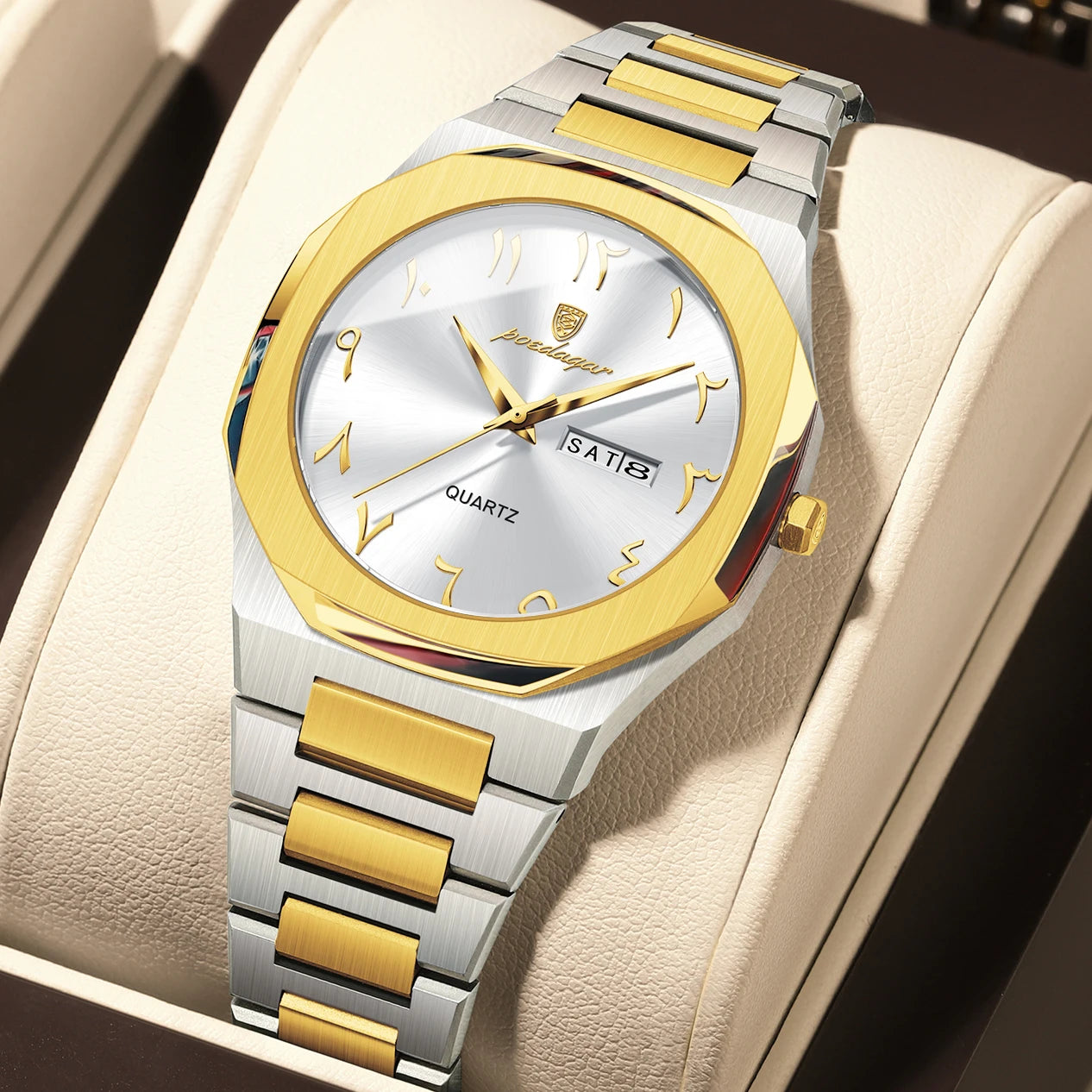 POEDAGAR Casual Watch For Woman Waterproof Luxury Elegant Week Date Women's Clock Ladies Watch Female Quartz Stainless Steel+Box