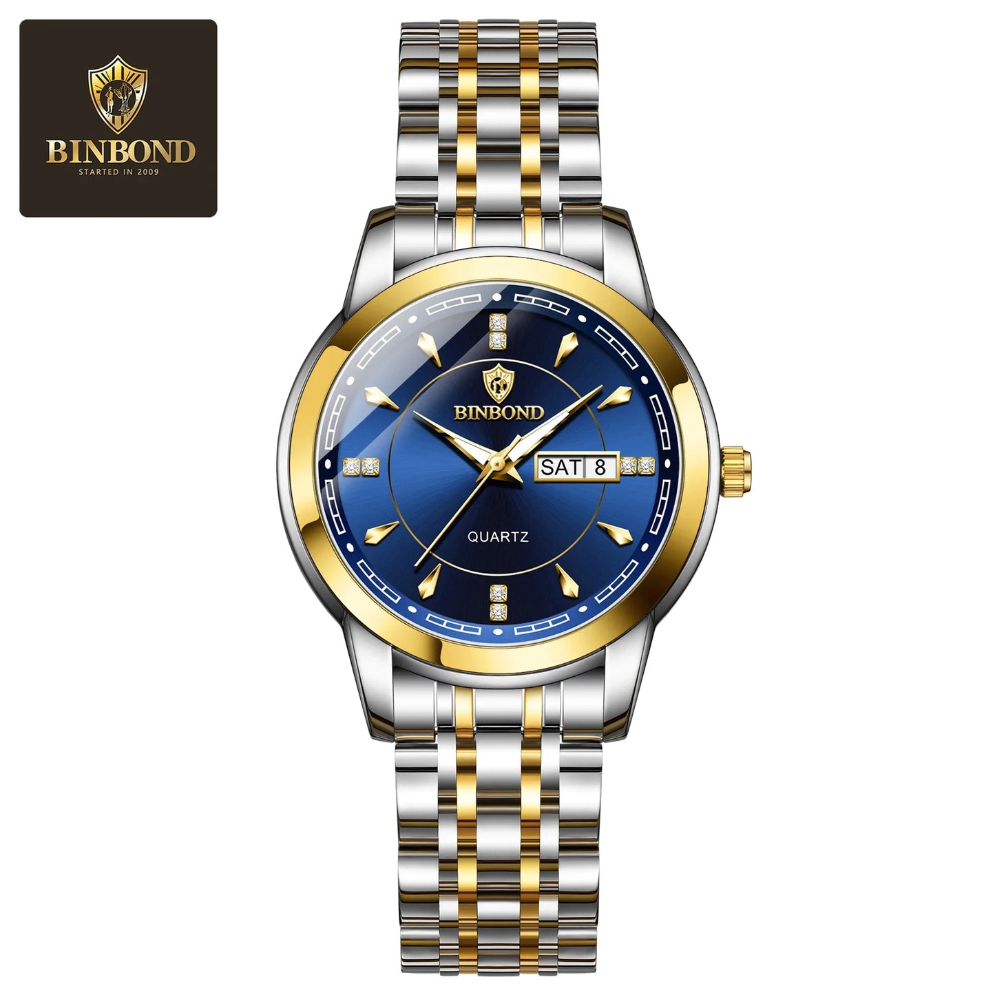 BINBOND Original Brand Ladies New Quartz Wristwatch Luxury Stainless Steel Waterproof Women's Watch Fashion Luminous Ms Watches