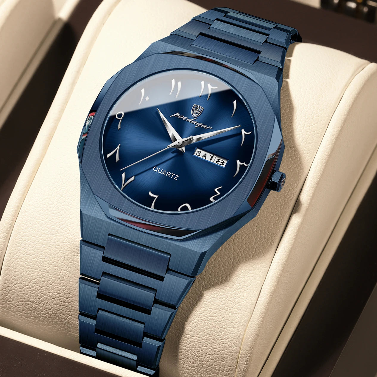 POEDAGAR Casual Watch For Woman Waterproof Luxury Elegant Week Date Women's Clock Ladies Watch Female Quartz Stainless Steel+Box