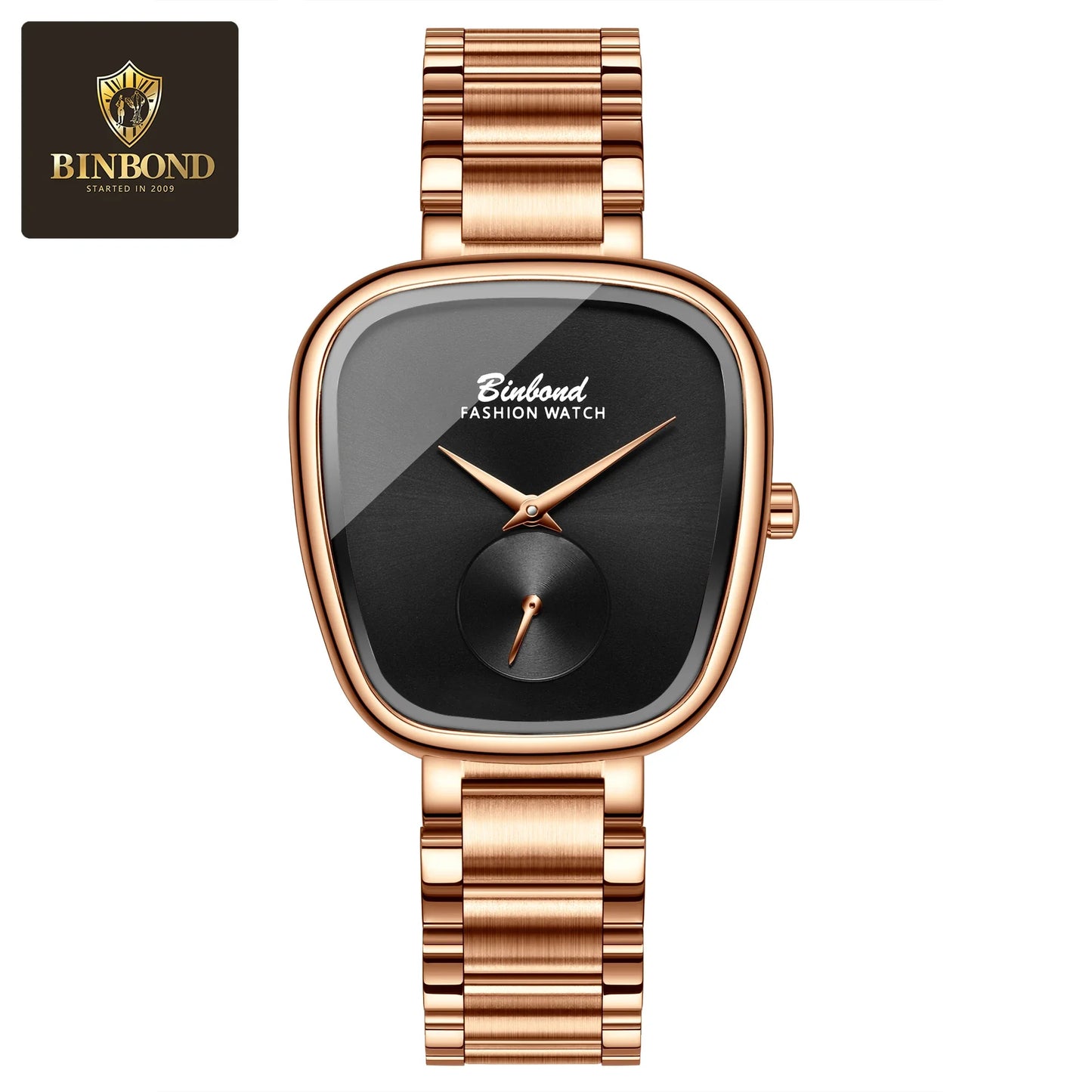 BINBOND Luxury Brand Fashion Ladies' Watch Waterproof Stainless Steel Women's Watch Simple High Quality Quartz Watches for Woman