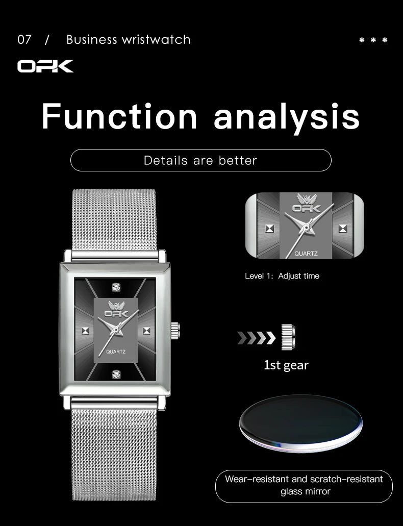OPK 6029 Quartz Watch for Men Stainless steel Strap Simplicity Wristwatch Man