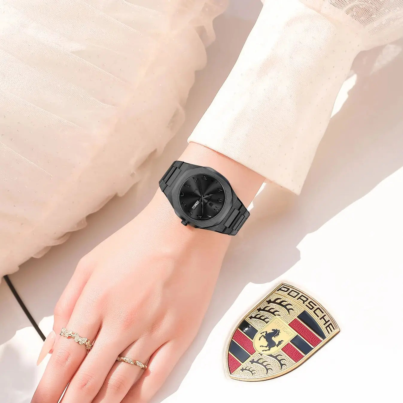 POEDAGAR Casual Watch For Woman Waterproof Luxury Elegant Week Date Women's Clock Ladies Watch Female Quartz Stainless Steel+Box