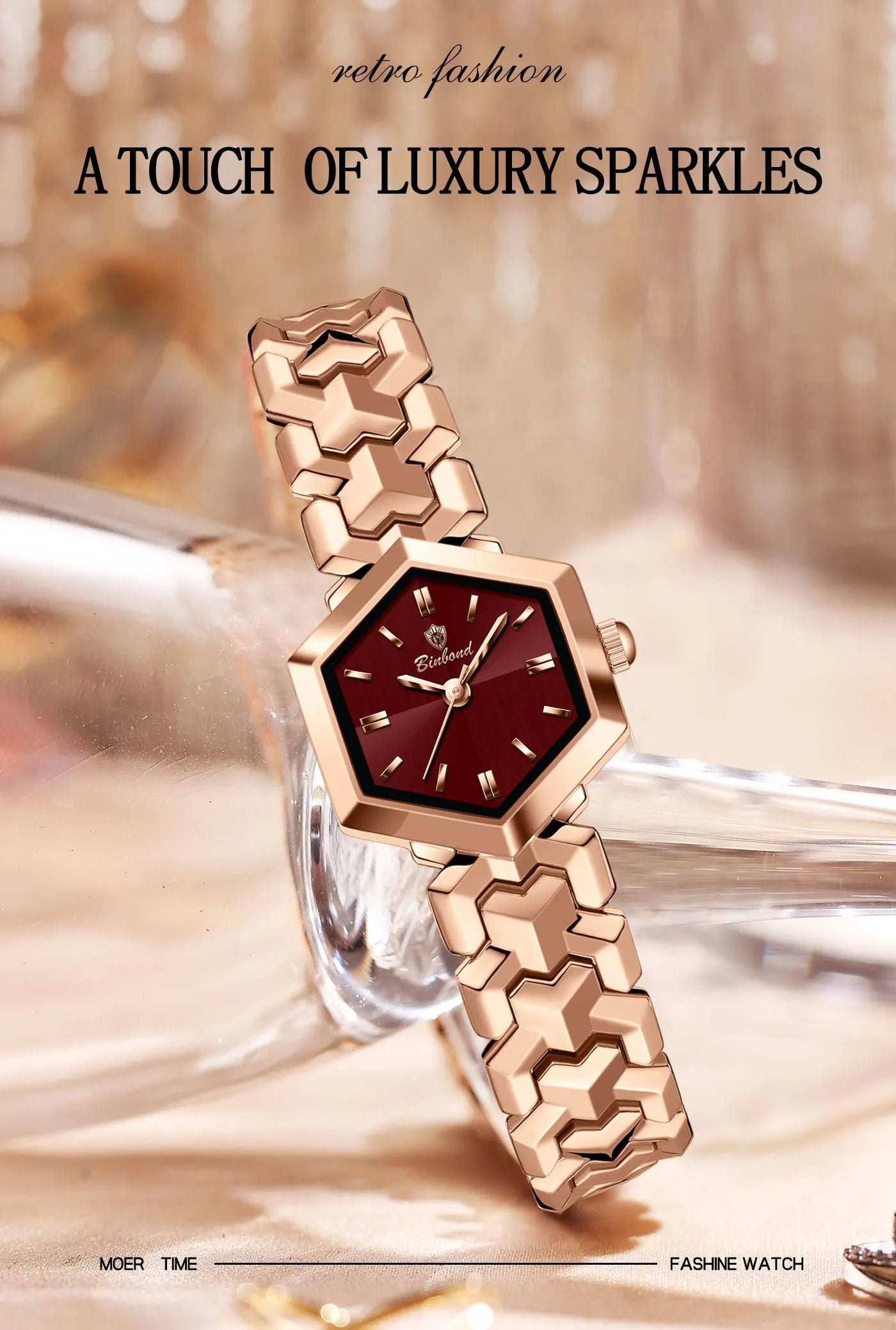 BONBOND Hot-selling Fashion New Ladies' Watch Waterproof Leisure Sports Trend Elegant Women's Quartz Wristwatch Relógio senhora