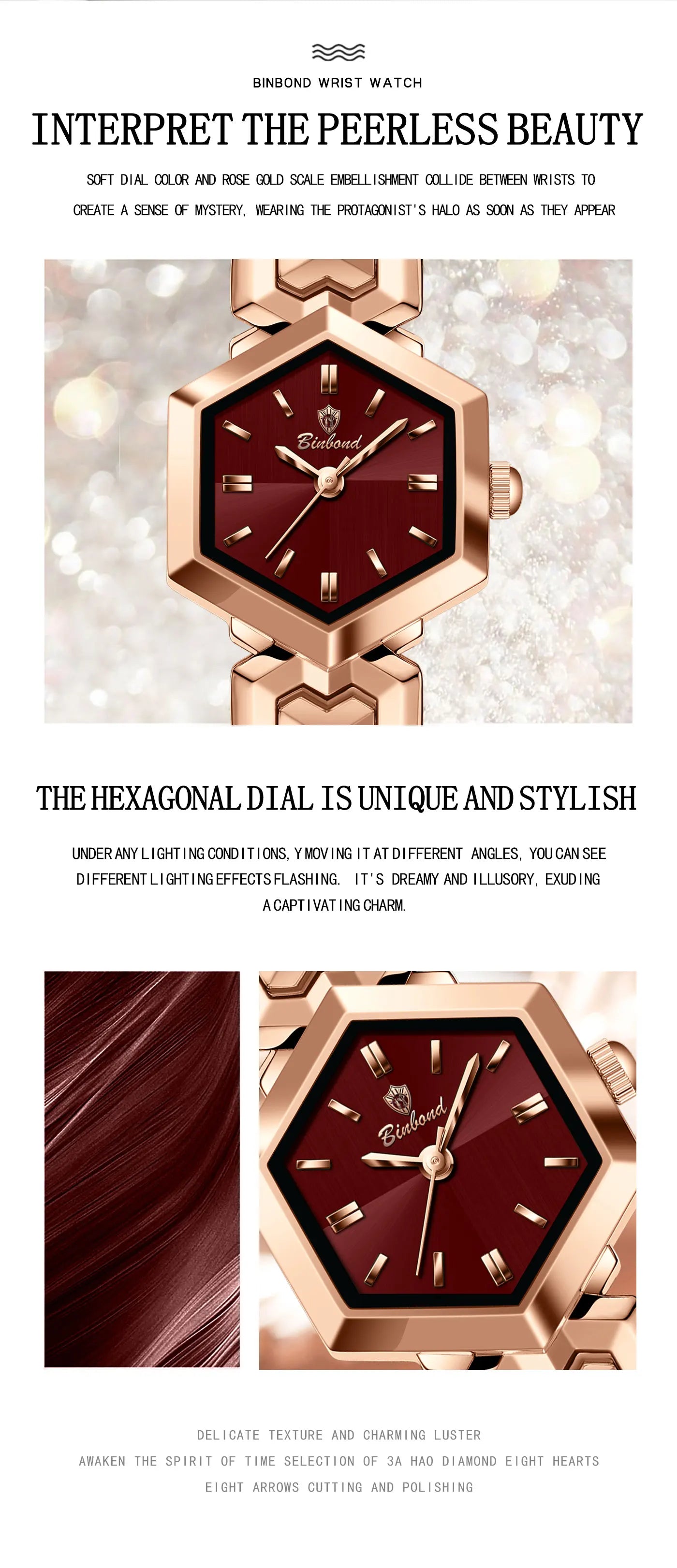 BONBOND Hot-selling Fashion New Ladies' Watch Waterproof Leisure Sports Trend Elegant Women's Quartz Wristwatch Relógio senhora