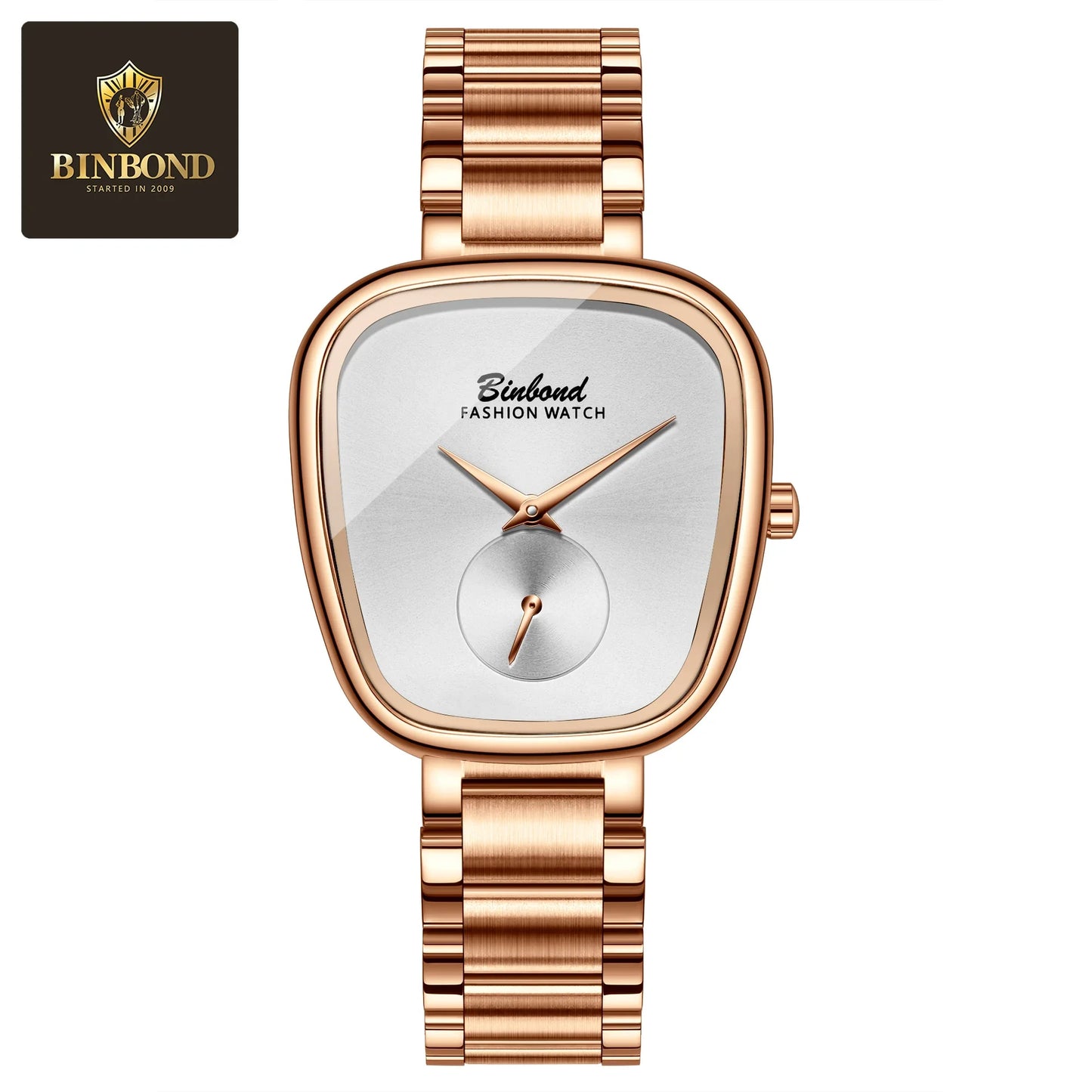 BINBOND Luxury Brand Fashion Ladies' Watch Waterproof Stainless Steel Women's Watch Simple High Quality Quartz Watches for Woman