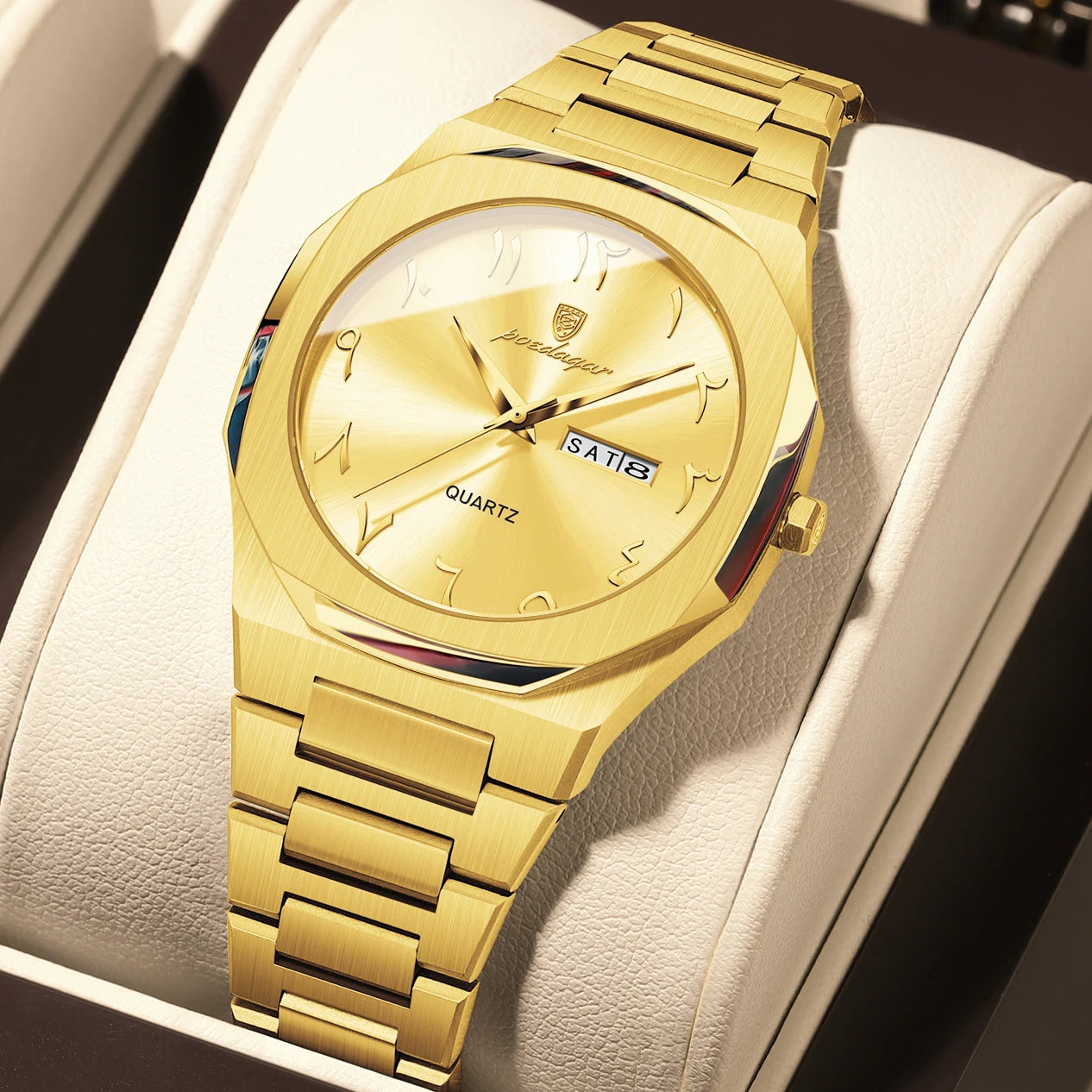 POEDAGAR Casual Watch For Woman Waterproof Luxury Elegant Week Date Women's Clock Ladies Watch Female Quartz Stainless Steel+Box